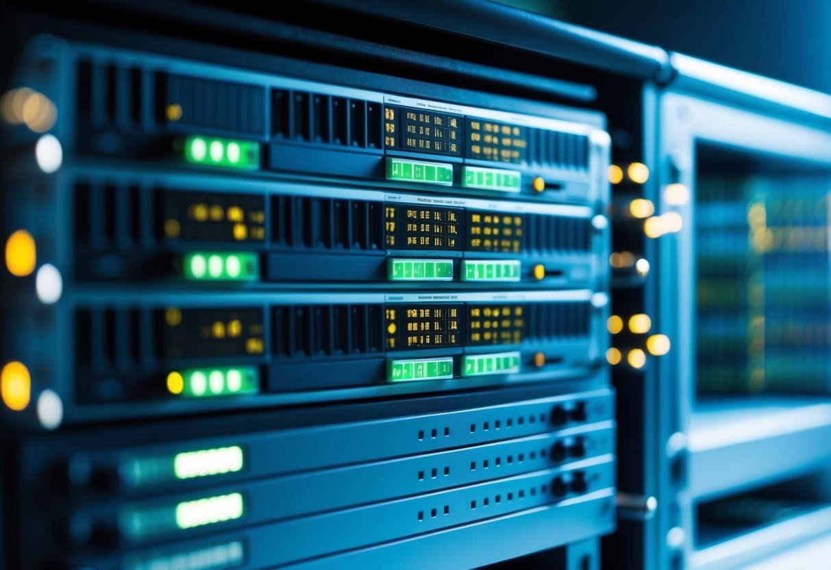 A database server with multiple interconnected tables, each containing various data sets. Multiple SQL queries being executed simultaneously, with results being optimized for efficiency