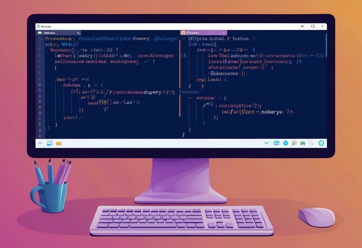 A computer screen showing SQL code with joins and correlated subqueries
