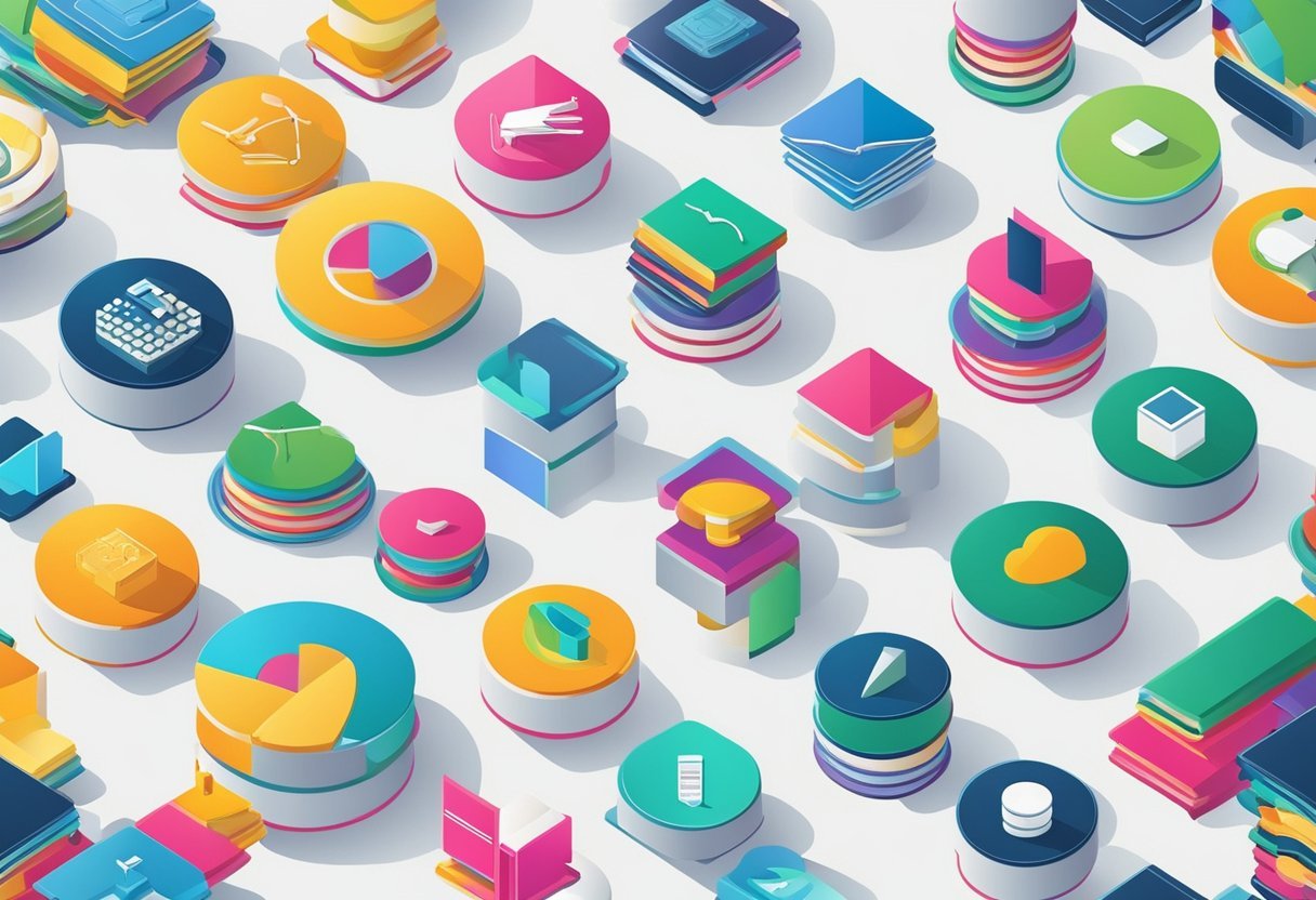 A collection of diverse database symbols and icons arranged in a circular pattern, each representing a different type of open-source and free database option