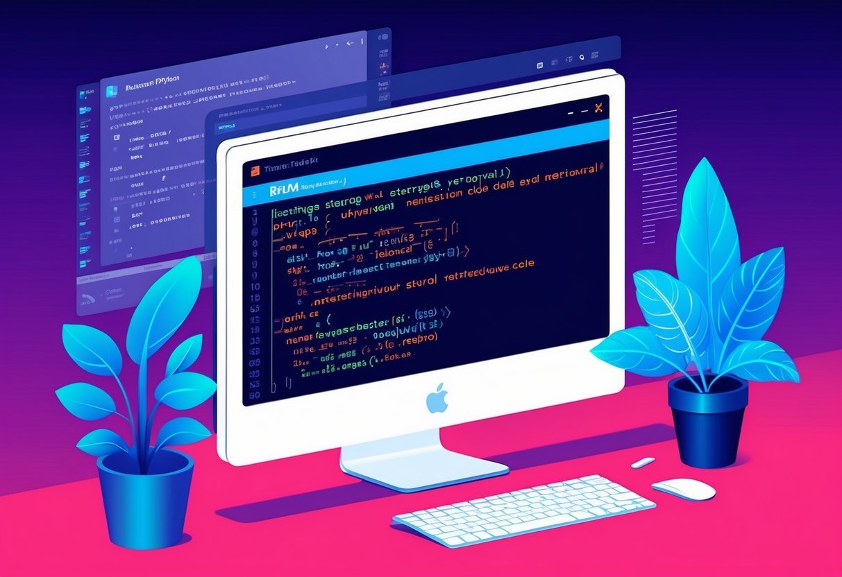 A computer screen displaying code for data storage and retrieval using Python