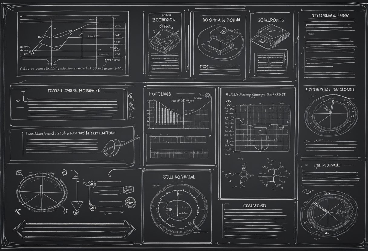 A chalkboard with diagrams and bullet points explaining Second Normal Form