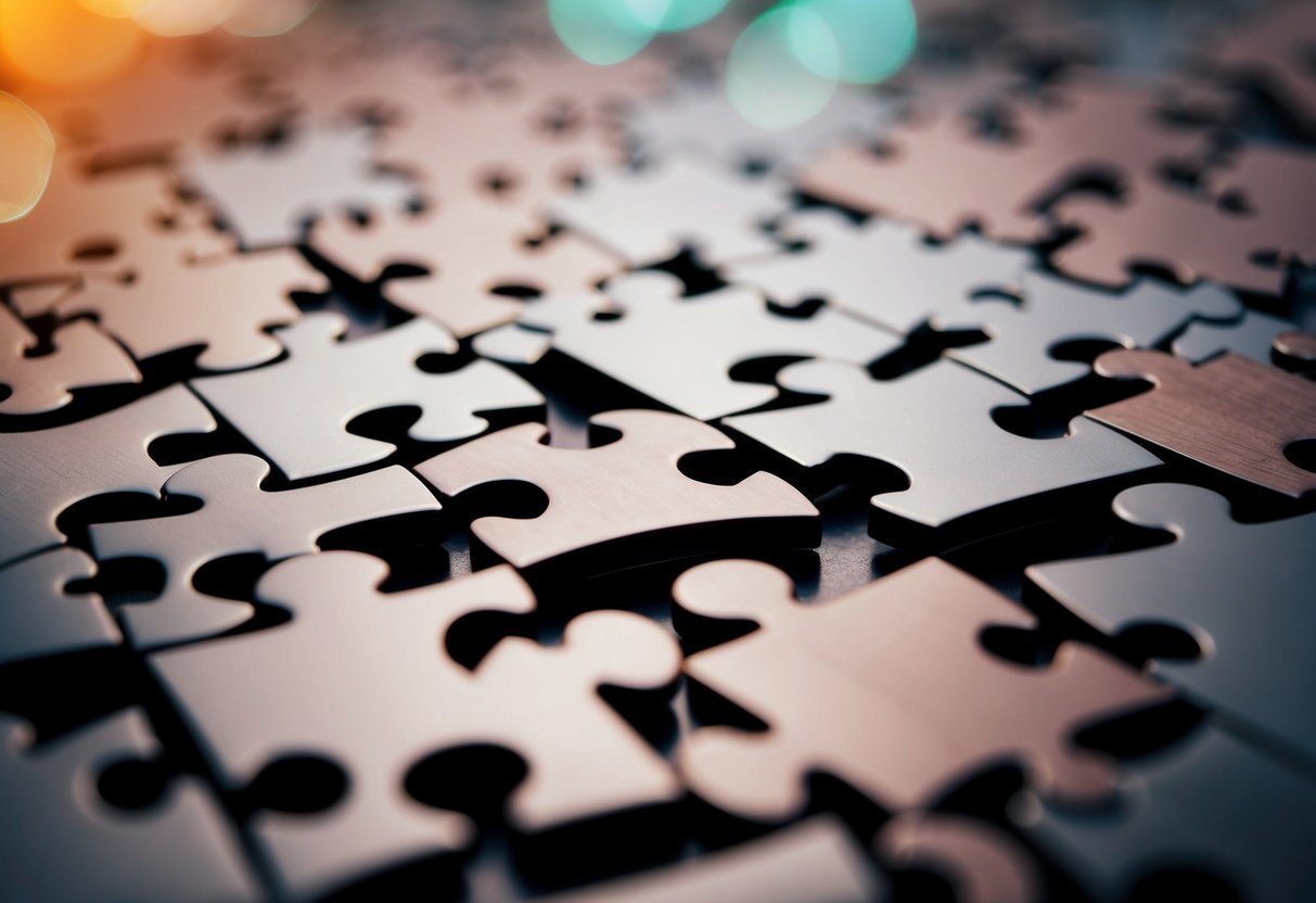 A series of interconnected puzzle pieces forming a cohesive picture
