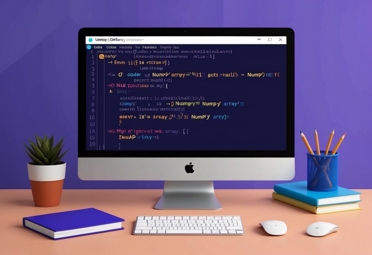 A computer screen displaying code to generate a NumPy array