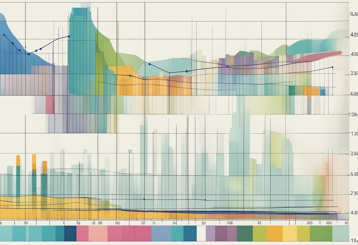 A graph with various data points scattered across the axes, illustrating different distributions
