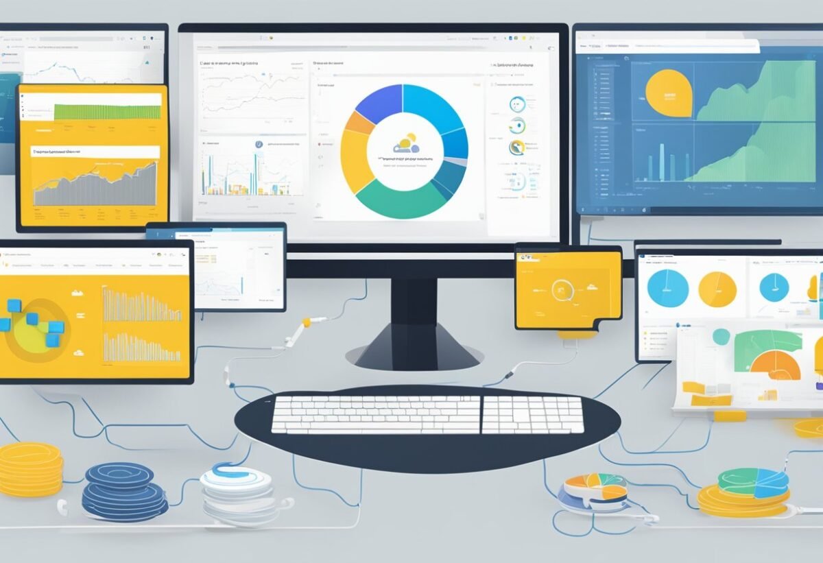 A computer screen displaying various data sources being connected and shaped in Power BI