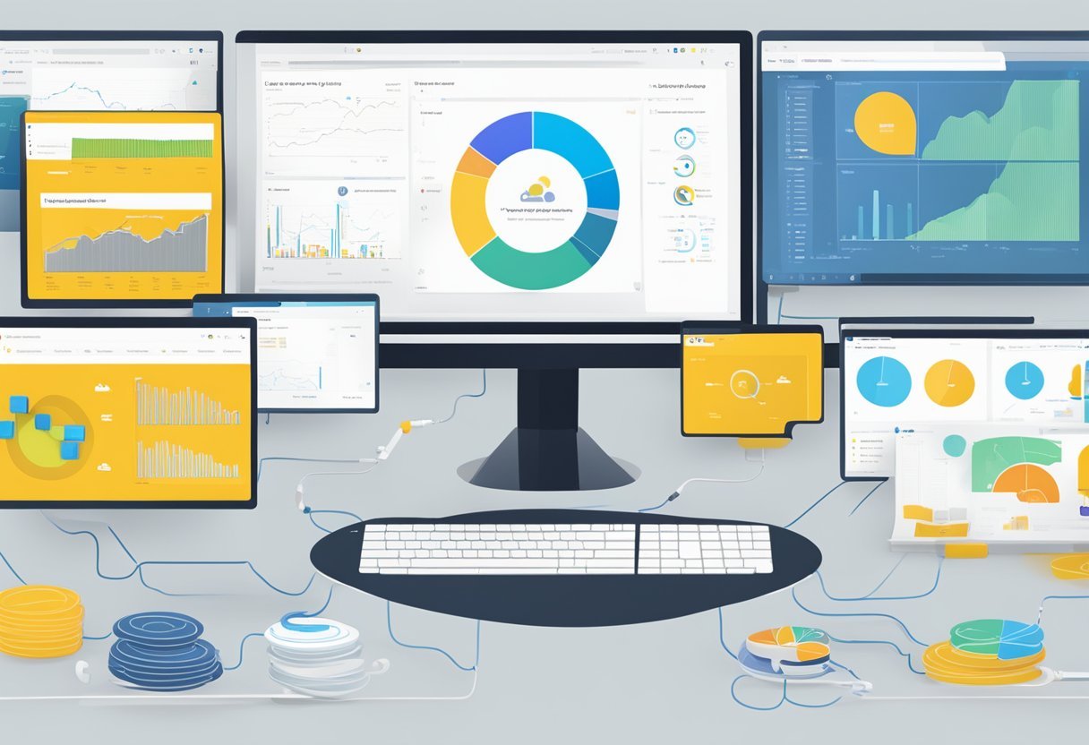 A computer screen displaying various data sources being connected and shaped in Power BI