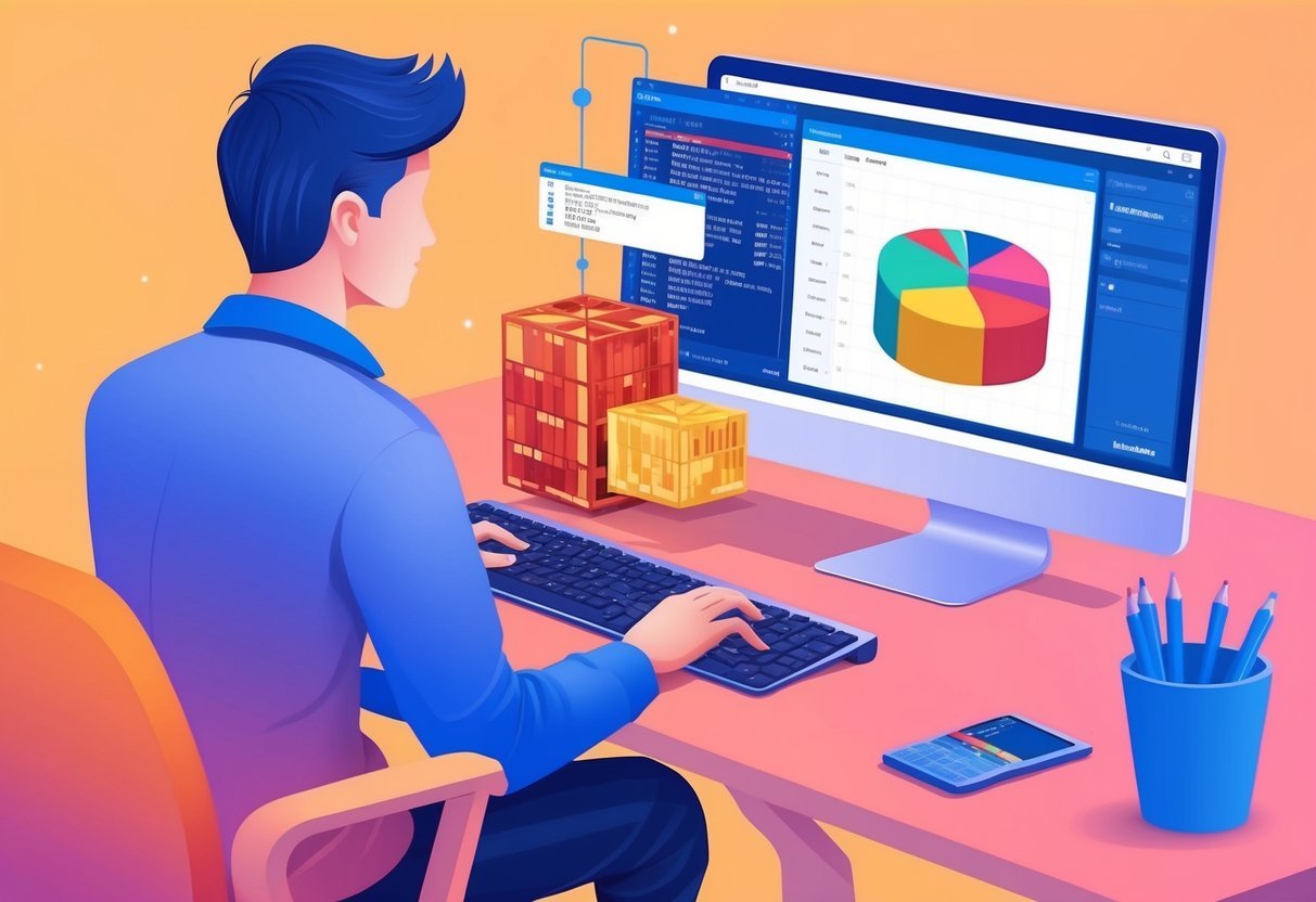 A person using a computer to manipulate data in SQL for visualization