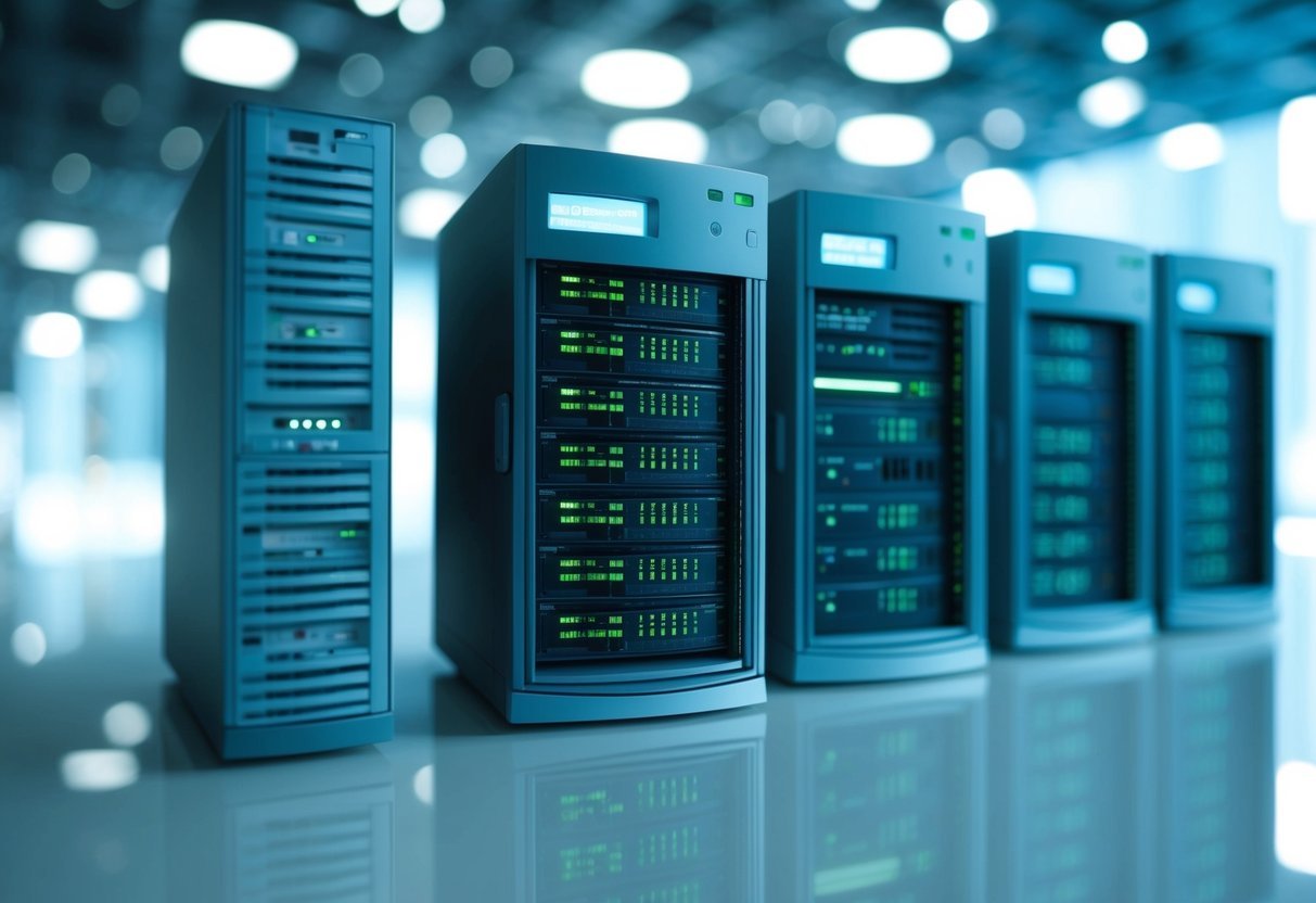 A database server with multiple interconnected tables, each containing different sets of data. Queries being executed to modify data based on correlated subqueries
