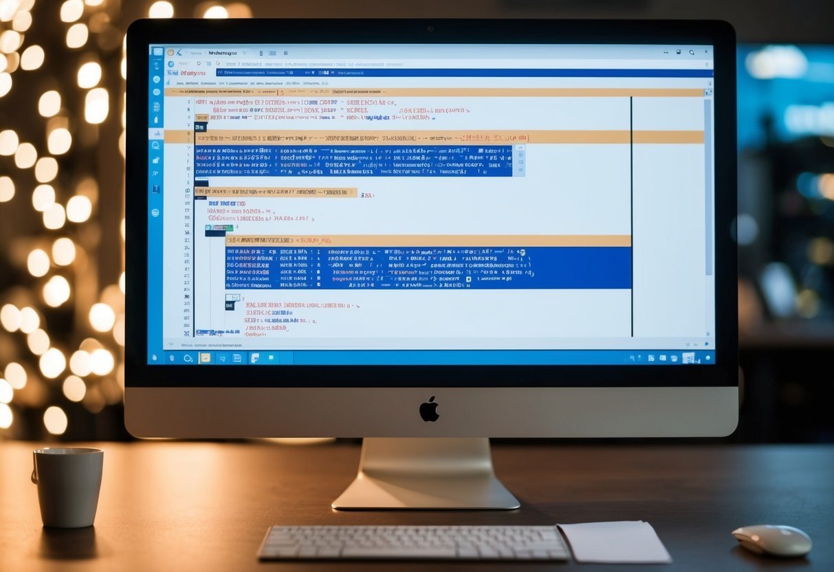 A computer screen displaying SQL code with multiple queries and data manipulation functions