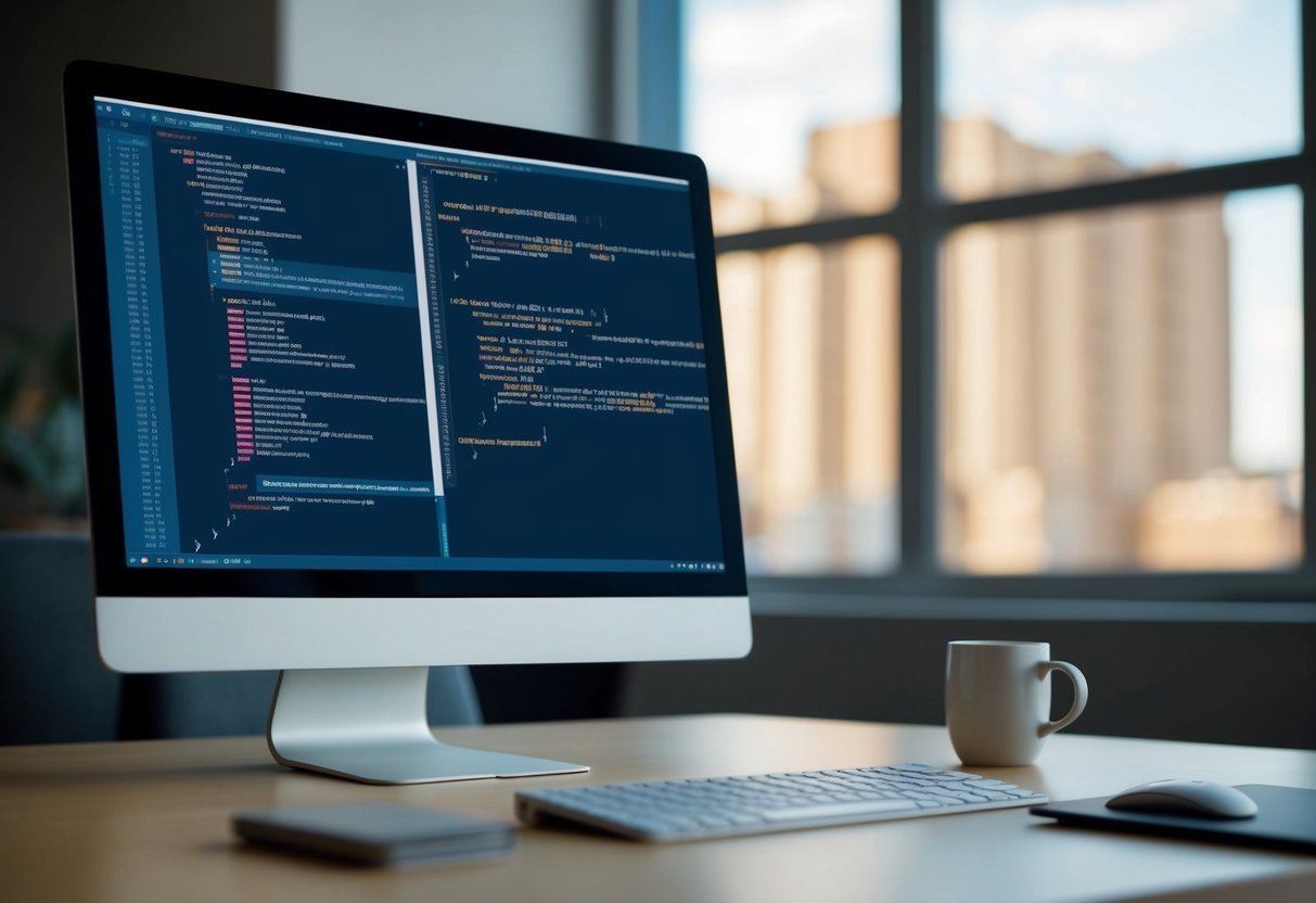 A computer screen with a code editor open, displaying SQL procedural programming techniques and a list of frequently asked questions