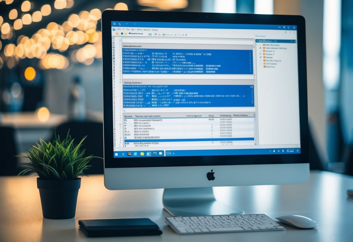 A computer screen displaying a complex SQL query with subqueries, CTEs, and temporary tables being used for performance tuning