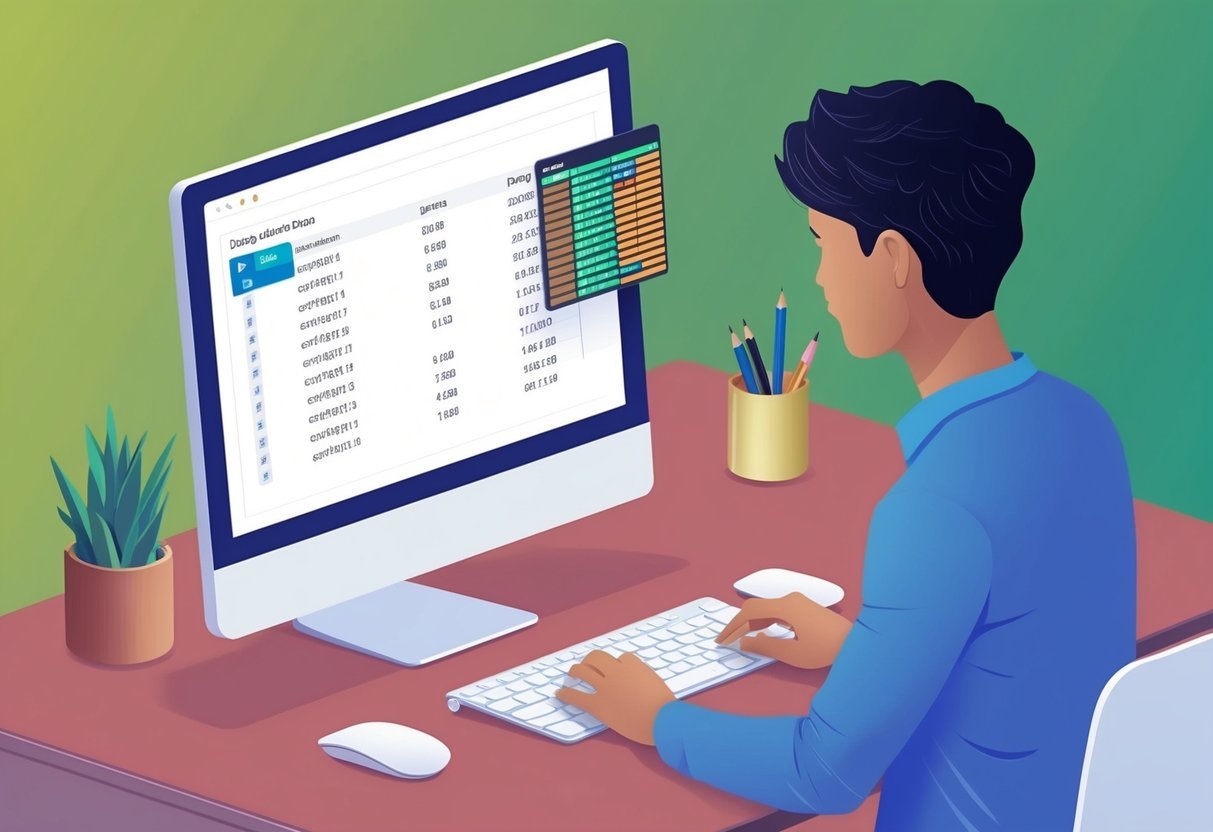 A person using a computer to export and manipulate data in a pandas dataframe