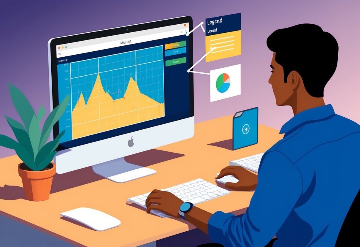 A person using a computer to customize and interact with a legend in a Matplotlib graph
