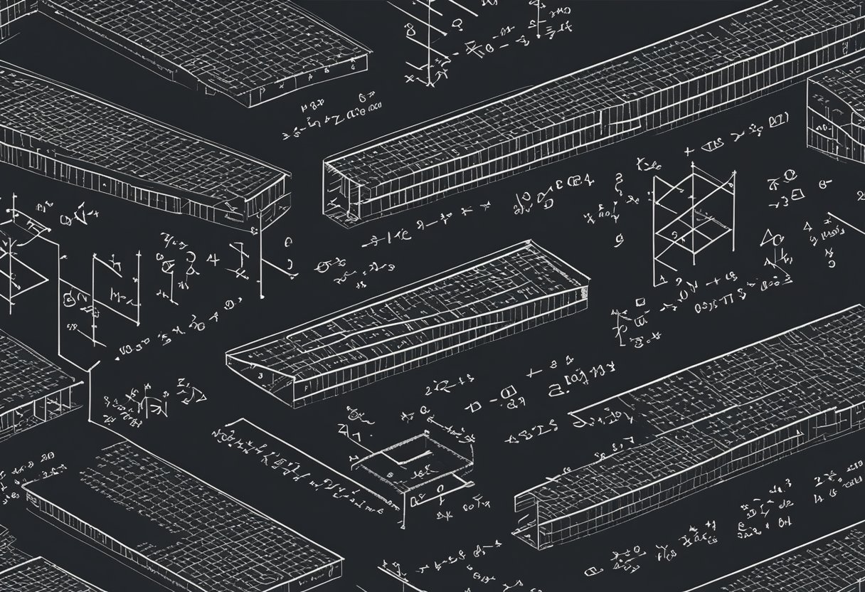 A chalkboard with mathematical equations and matrix properties written on it