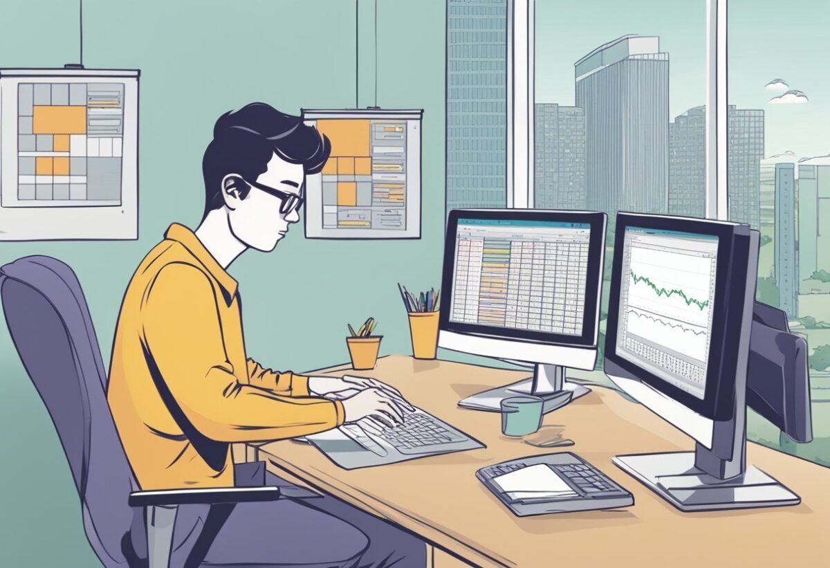 A person working at a computer, using query editor tools to learn DAX and create calculated table joins