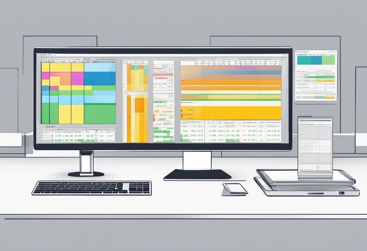 A computer screen showing a DAX table joining process with multiple tables and calculations