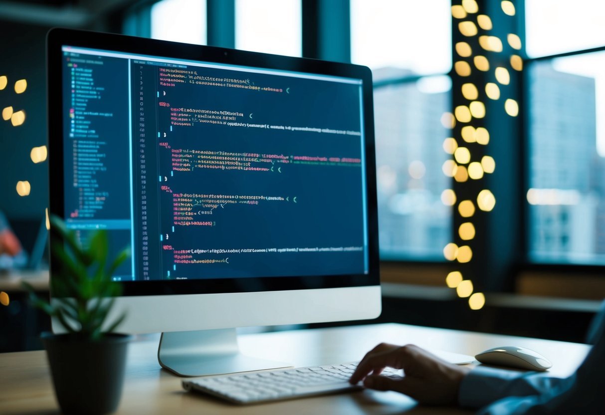 A computer displaying code for machine learning integration with SQL