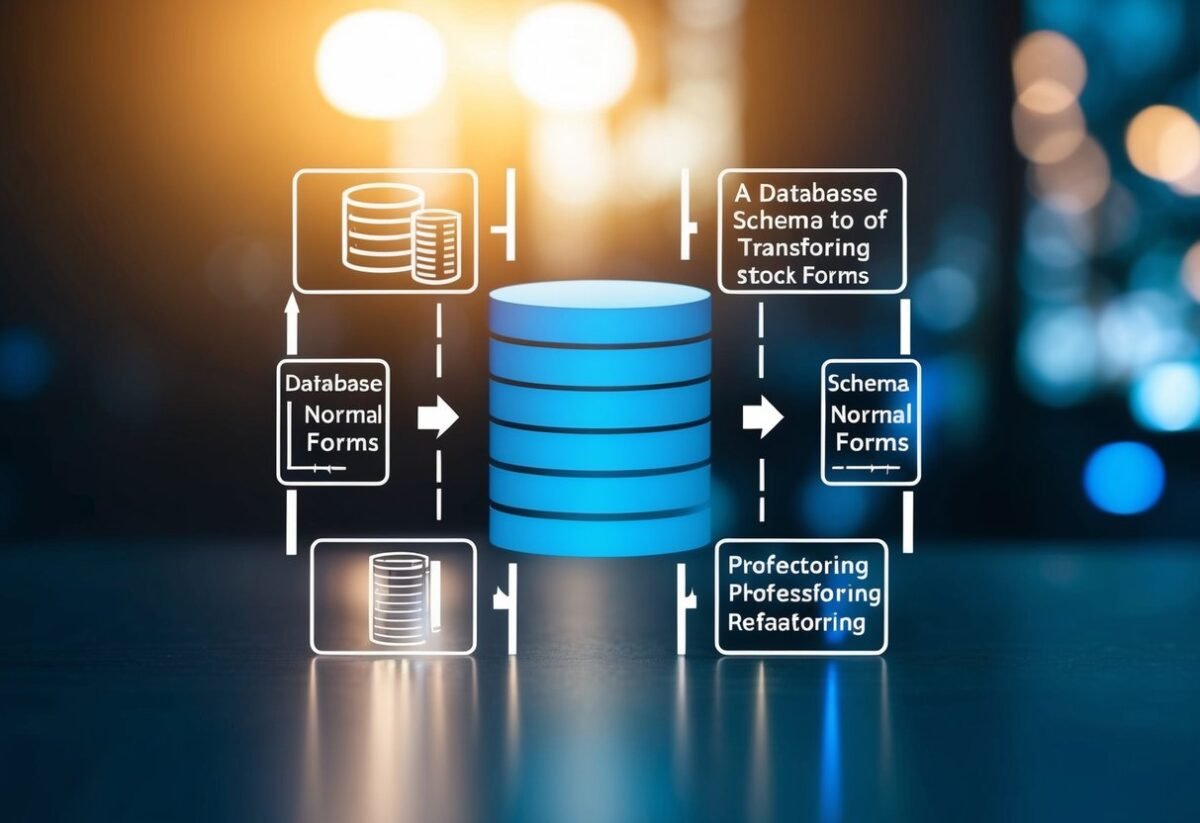 A database schema transforming into various normal forms through refactoring