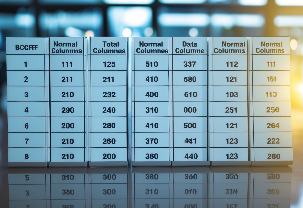 A table with multiple columns, each clearly labeled, and rows of data organized according to the Boyce-Codd Normal Form (BCNF) principles
