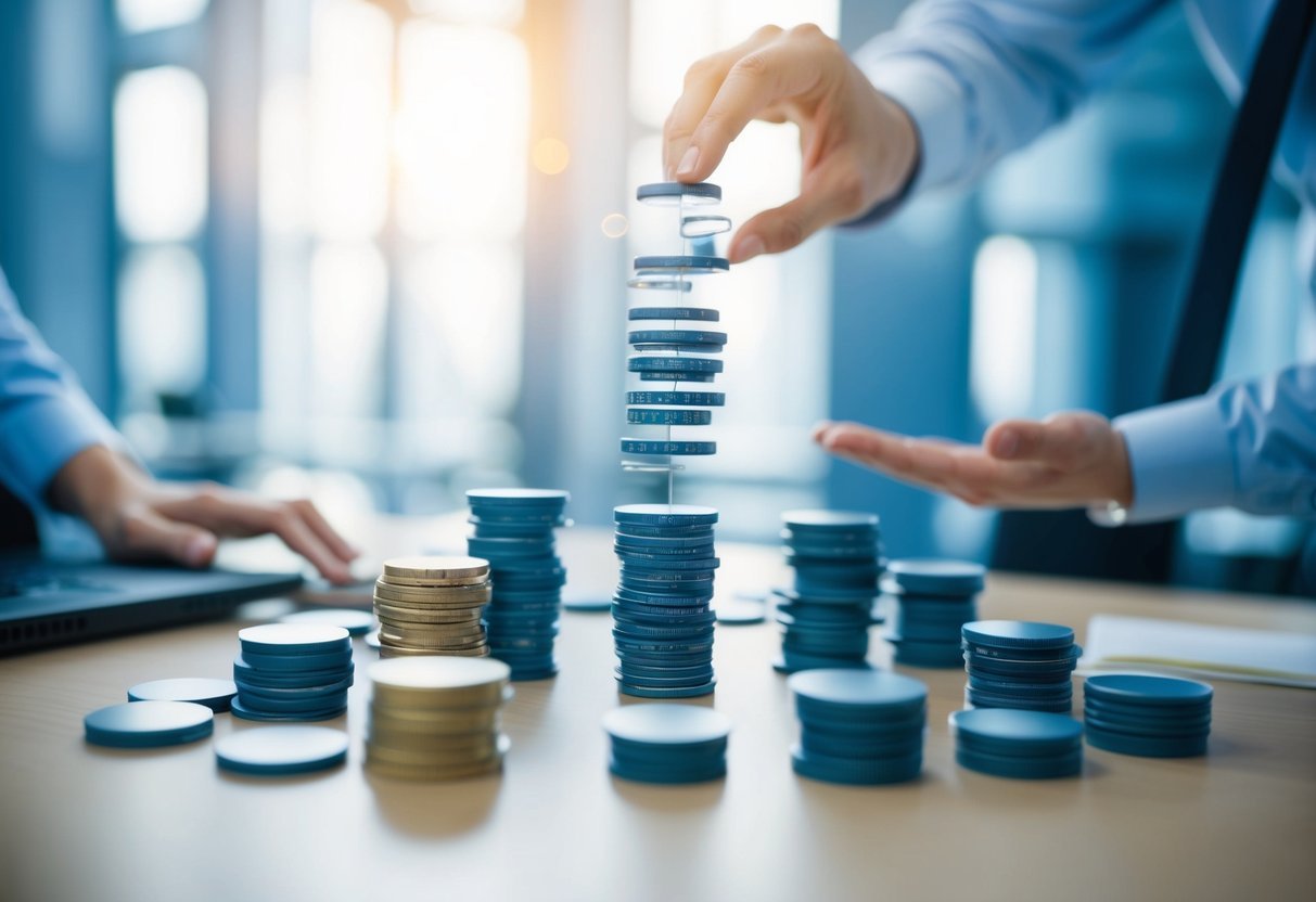 A large dataset being divided into smaller, organized segments with a focus on normalization and business intelligence