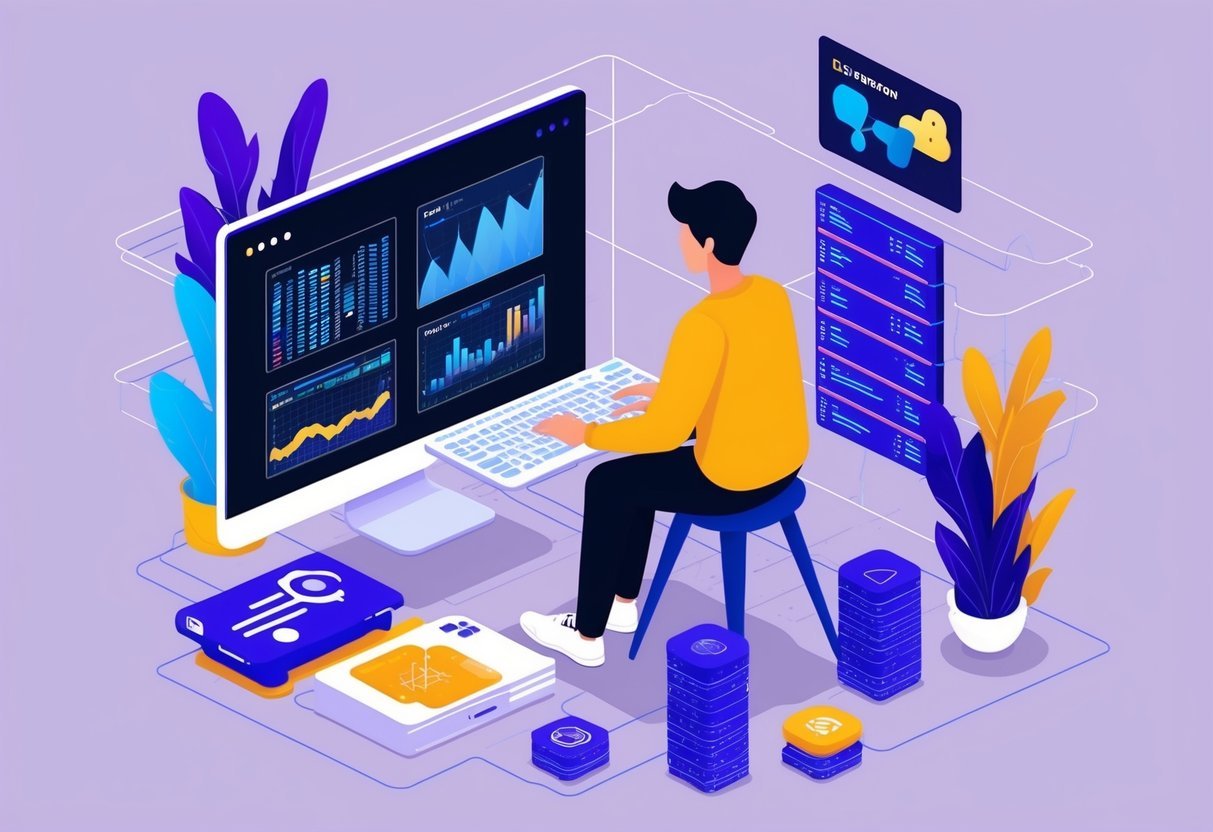 A person using a computer to visualize data using Python for data science