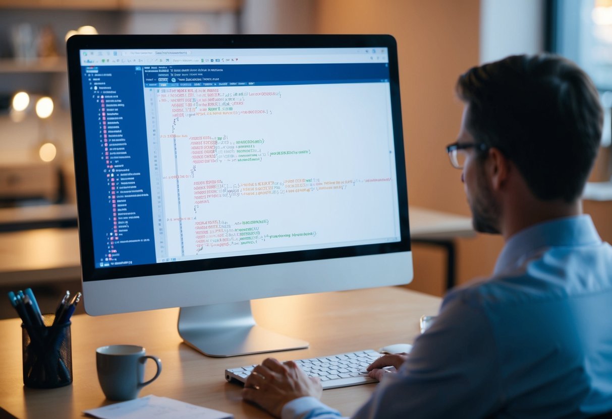 A computer screen displaying SQL code with variable assignments and procedural programming techniques in action