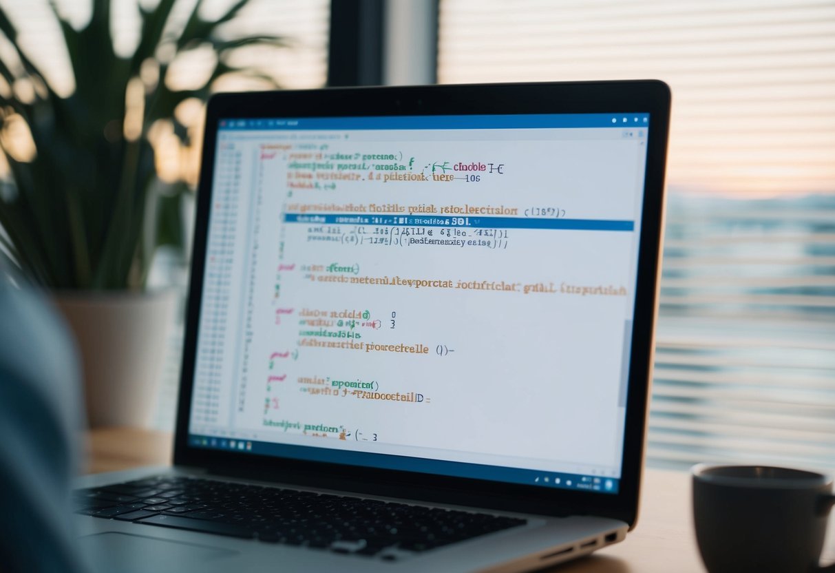 A computer screen displaying SQL code with variable declarations and procedural programming techniques