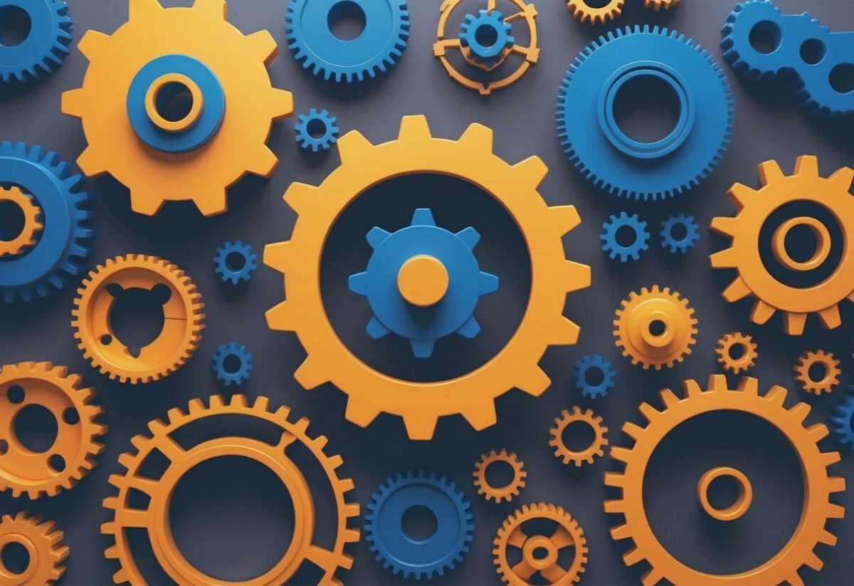 A collection of interconnected gears symbolizing the interplay of advanced Python modules