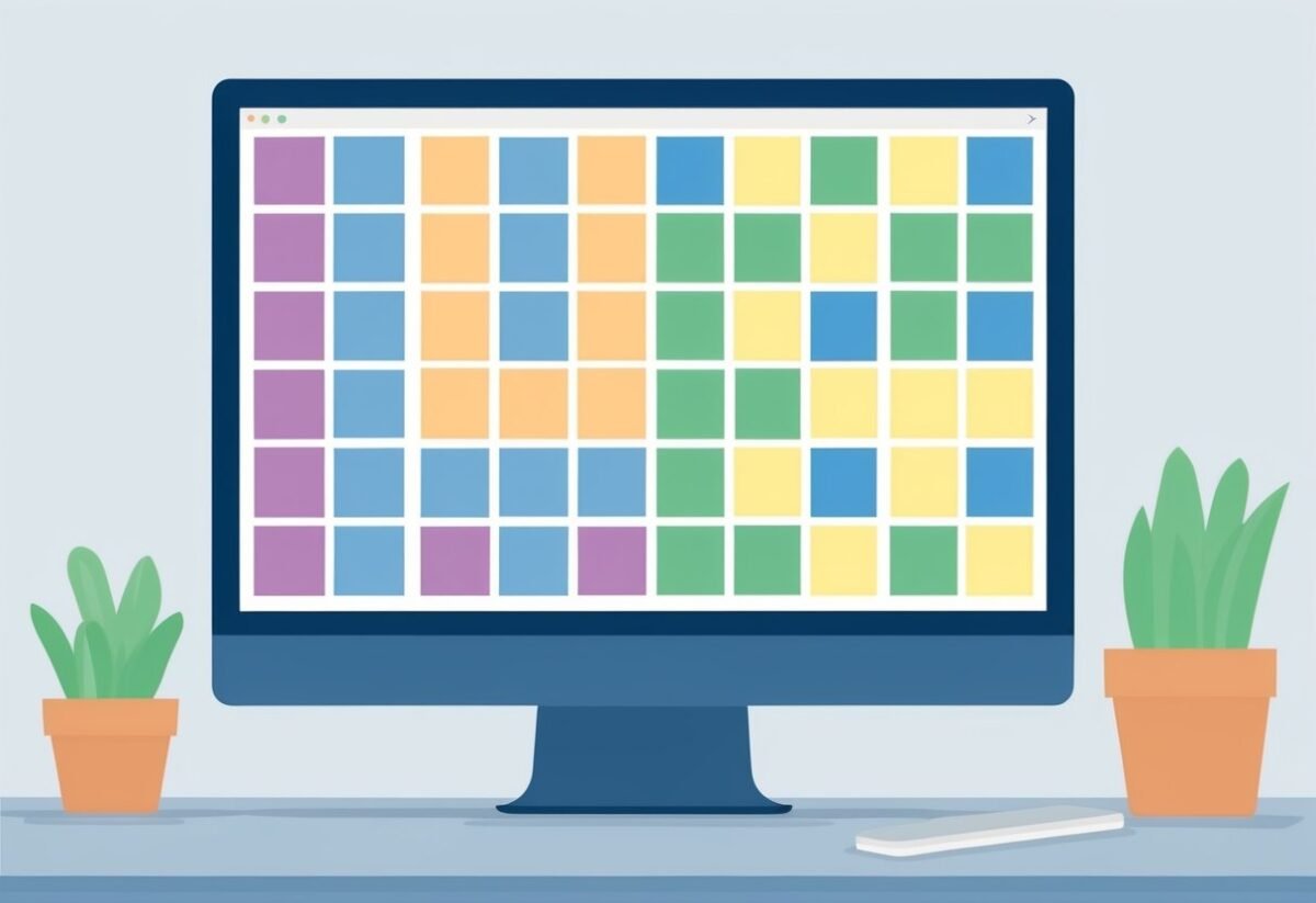 A computer screen displaying a grid of rows and columns, with a graph in each section, illustrating the functionality of Matplotlib subplots