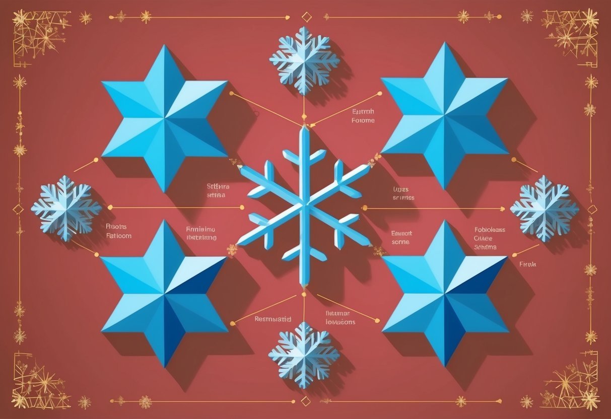 A star and snowflake schema with interconnected tables