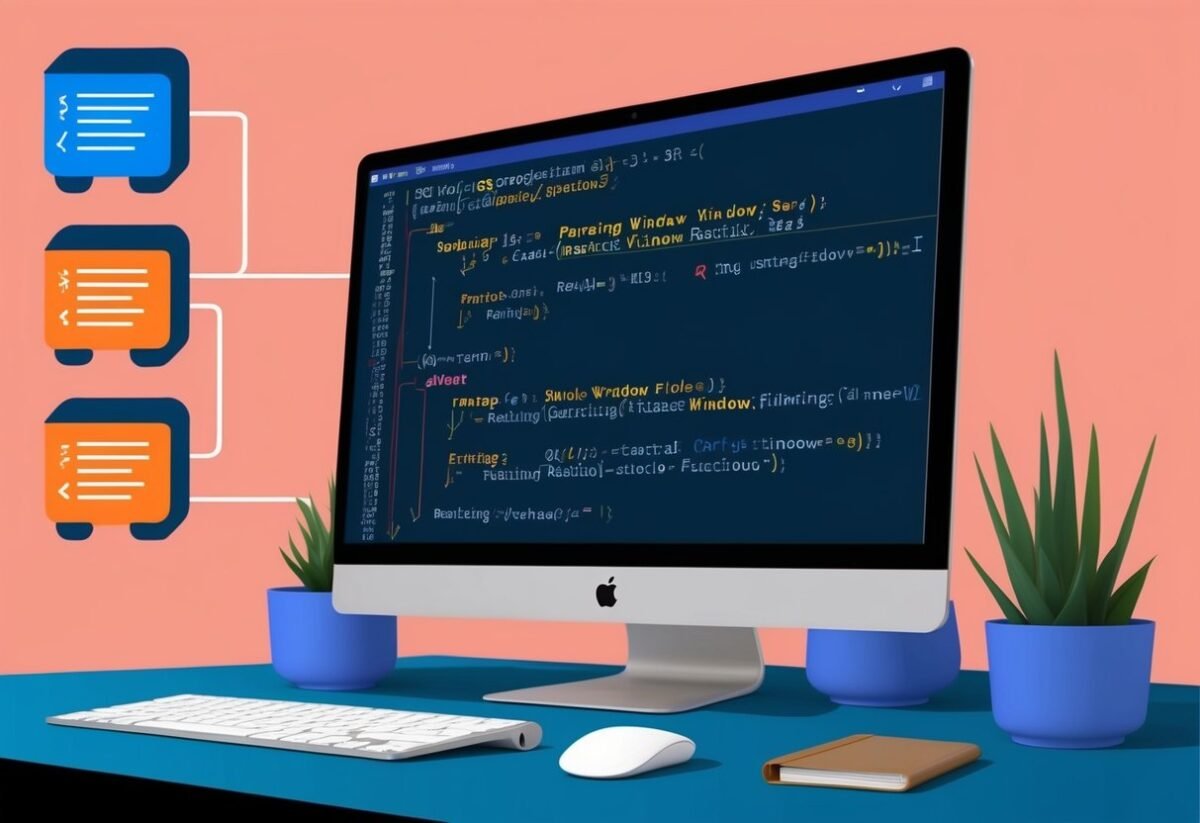 A computer screen showing SQL code with various ranking and window functions