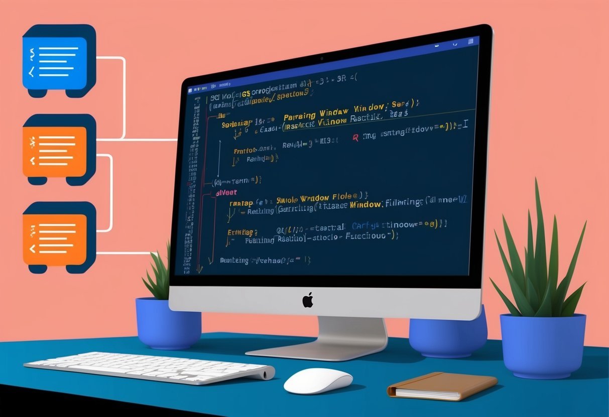 A computer screen showing SQL code with various ranking and window functions