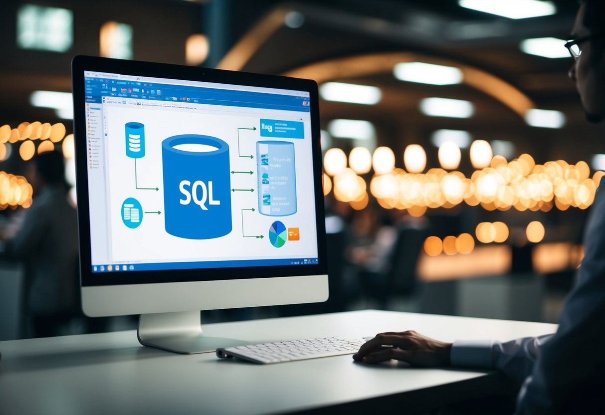 A computer screen displaying SQL data manipulation and data definition techniques