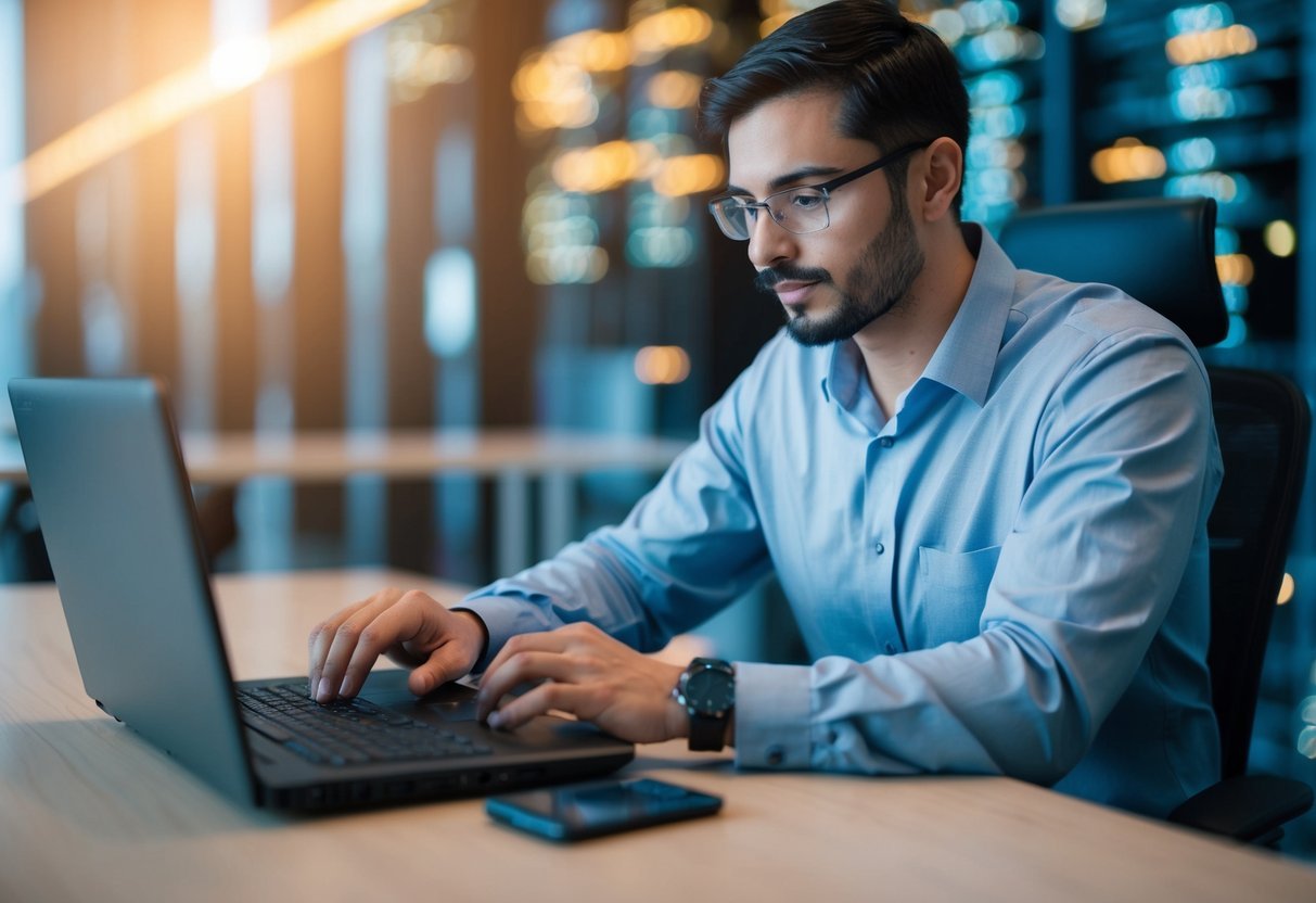 A technician optimizing a database, running SQL queries and defining data structures