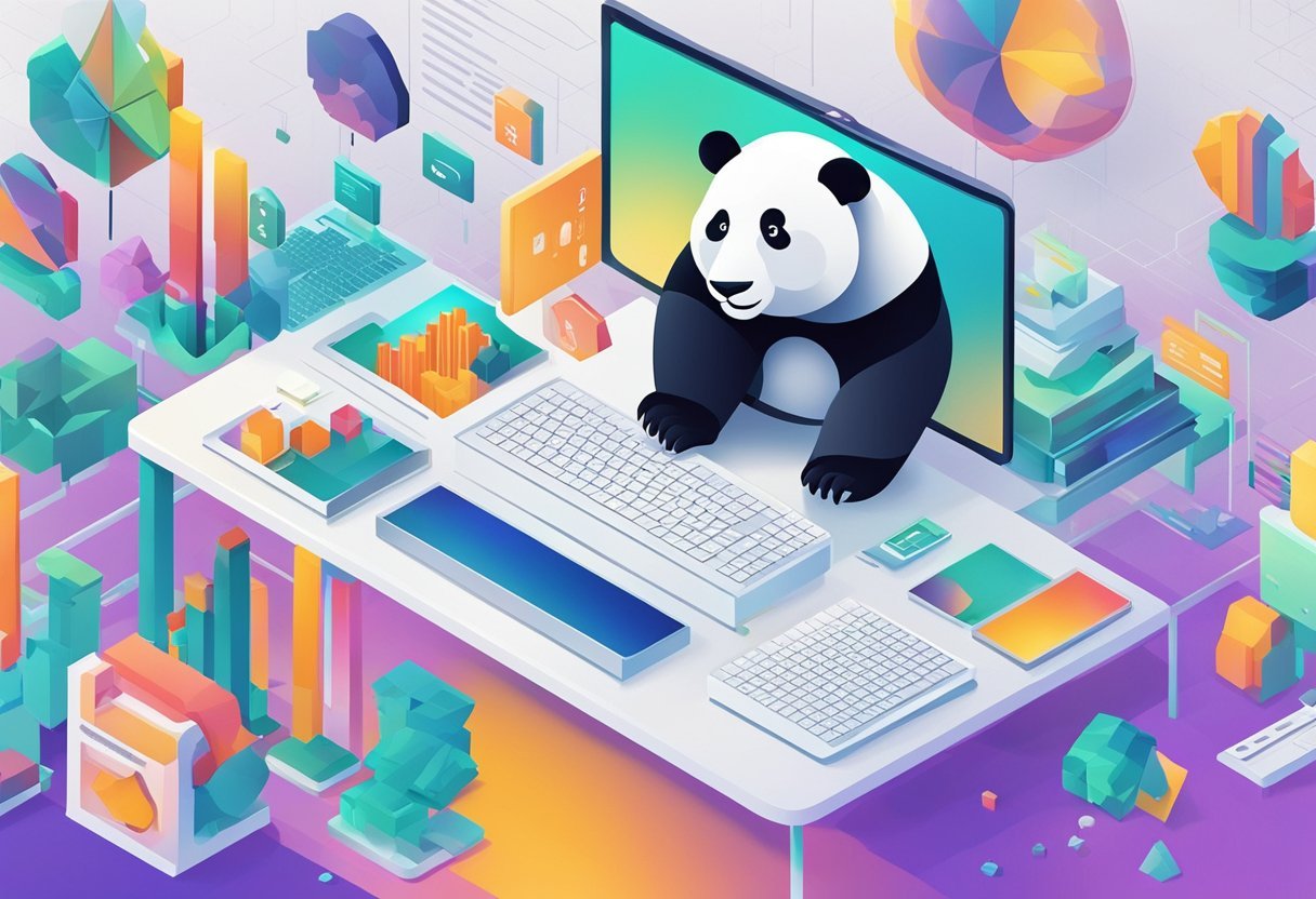 A computer screen displaying a Pandas data science tutorial with various indexing methods highlighted