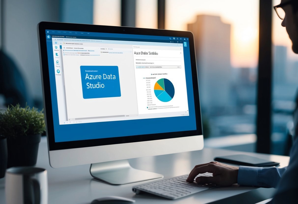 A computer screen displaying Azure Data Studio with a CSV file being imported