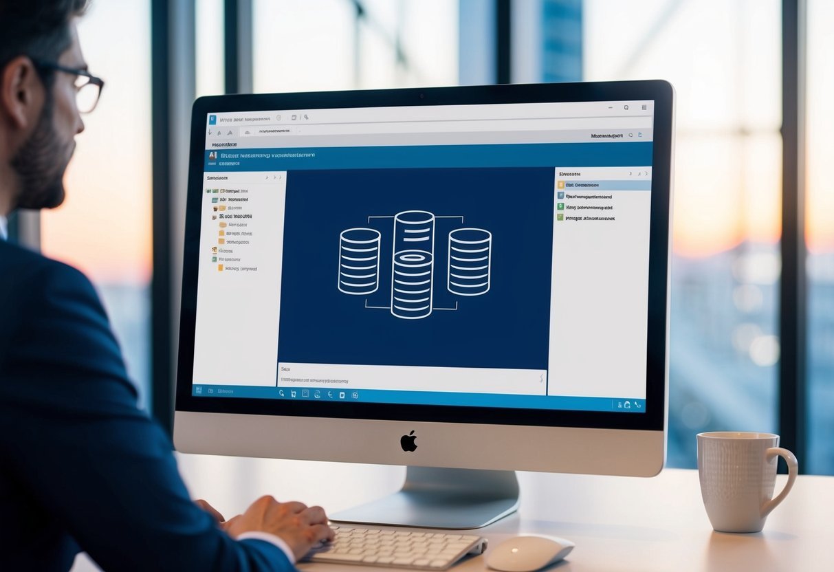 A computer screen displaying SQL Server interface with transaction management options