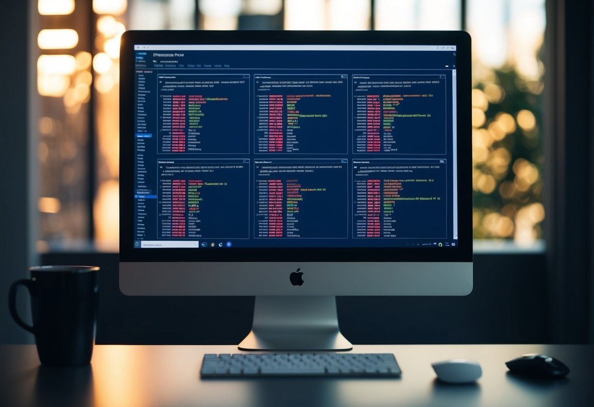 A computer screen with multiple SQL queries and performance metrics displayed