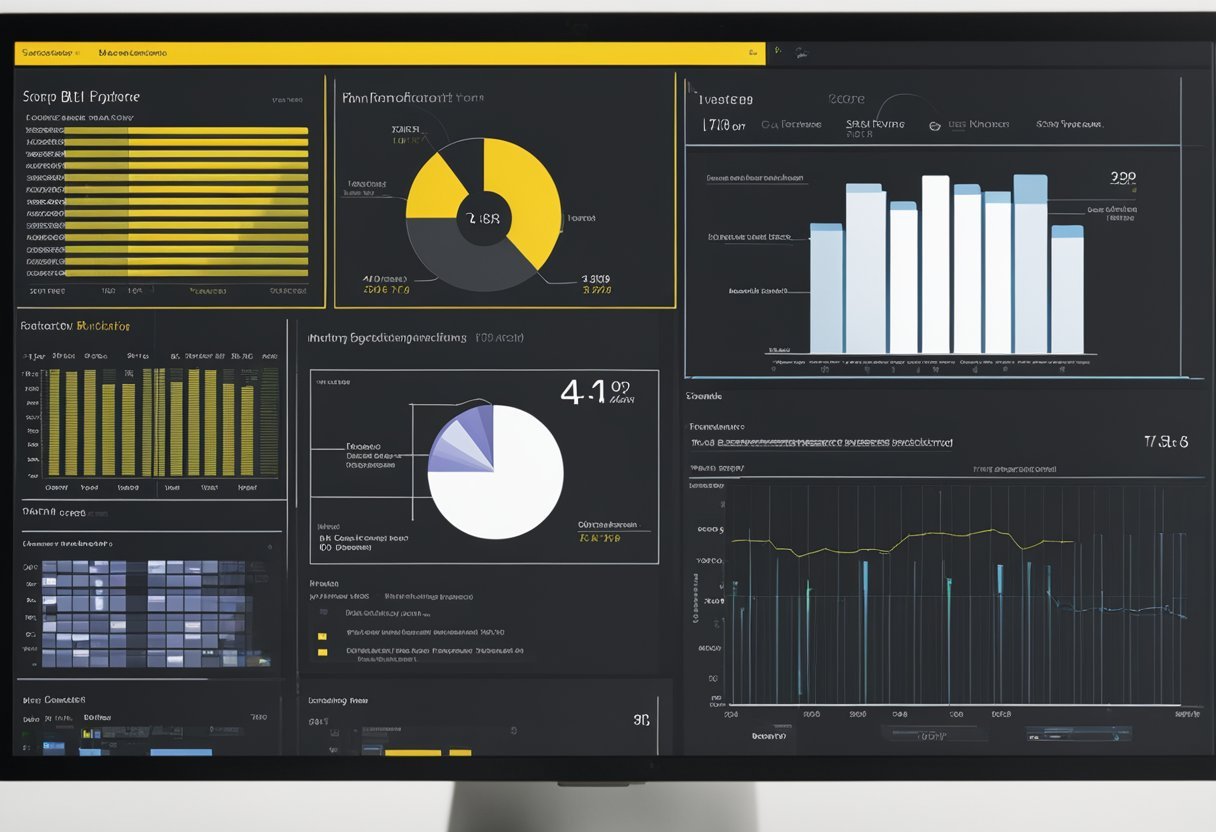 A computer screen displaying a Power BI interface with columns of data being transformed and matched for pattern recognition