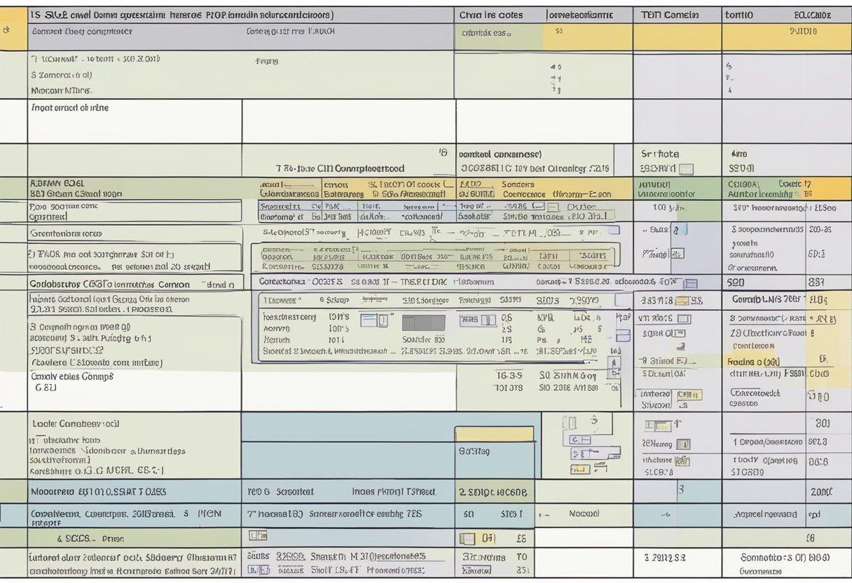 A computer screen displaying T-SQL code with multiple tables and queries being compared and combined, with conditional logic