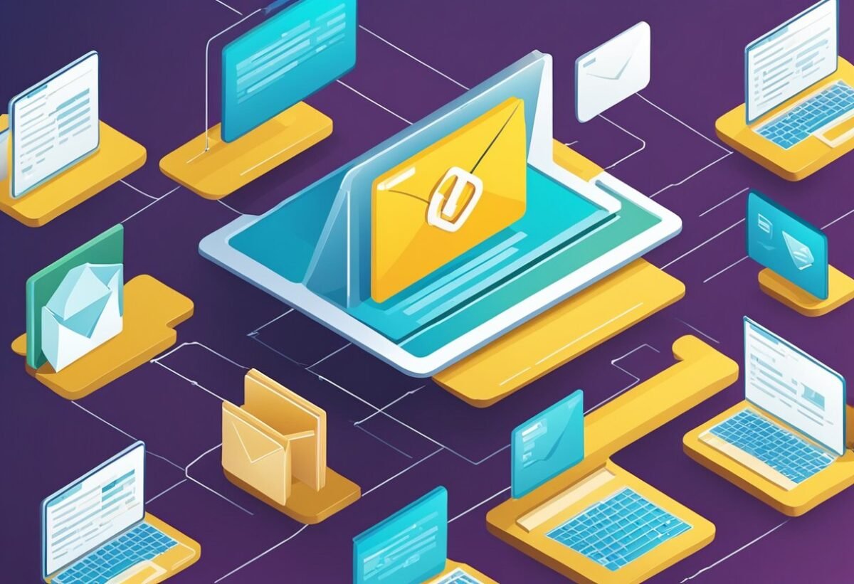 A computer screen displaying Python code sending secure emails