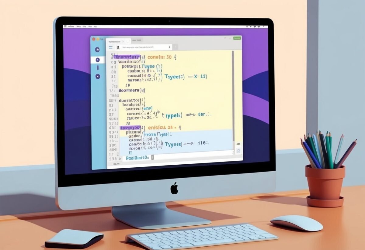 A computer screen displaying Python code using the type() function to check number data types