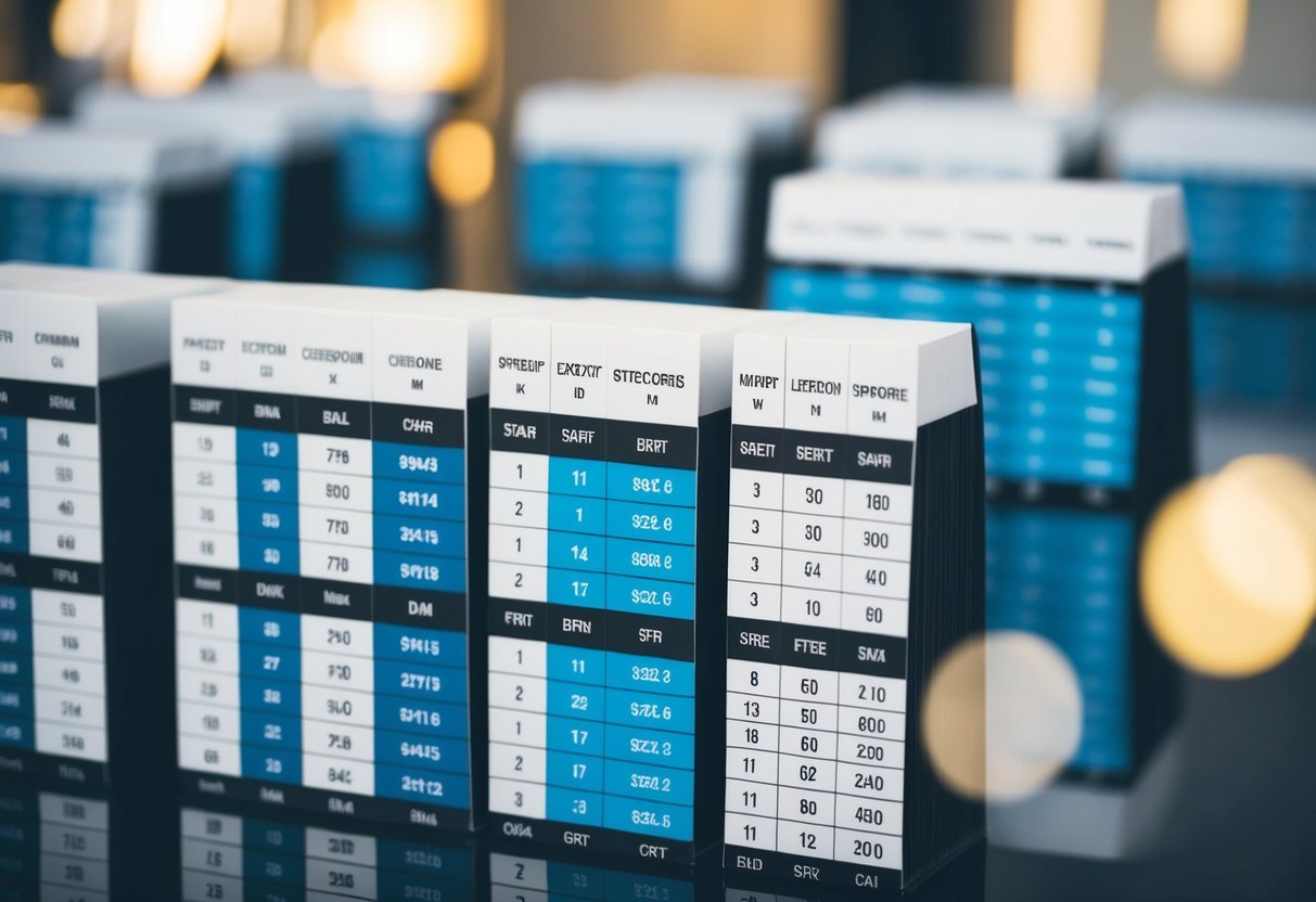 A table with multiple rows of data grouped together and labeled with different categories for analysis